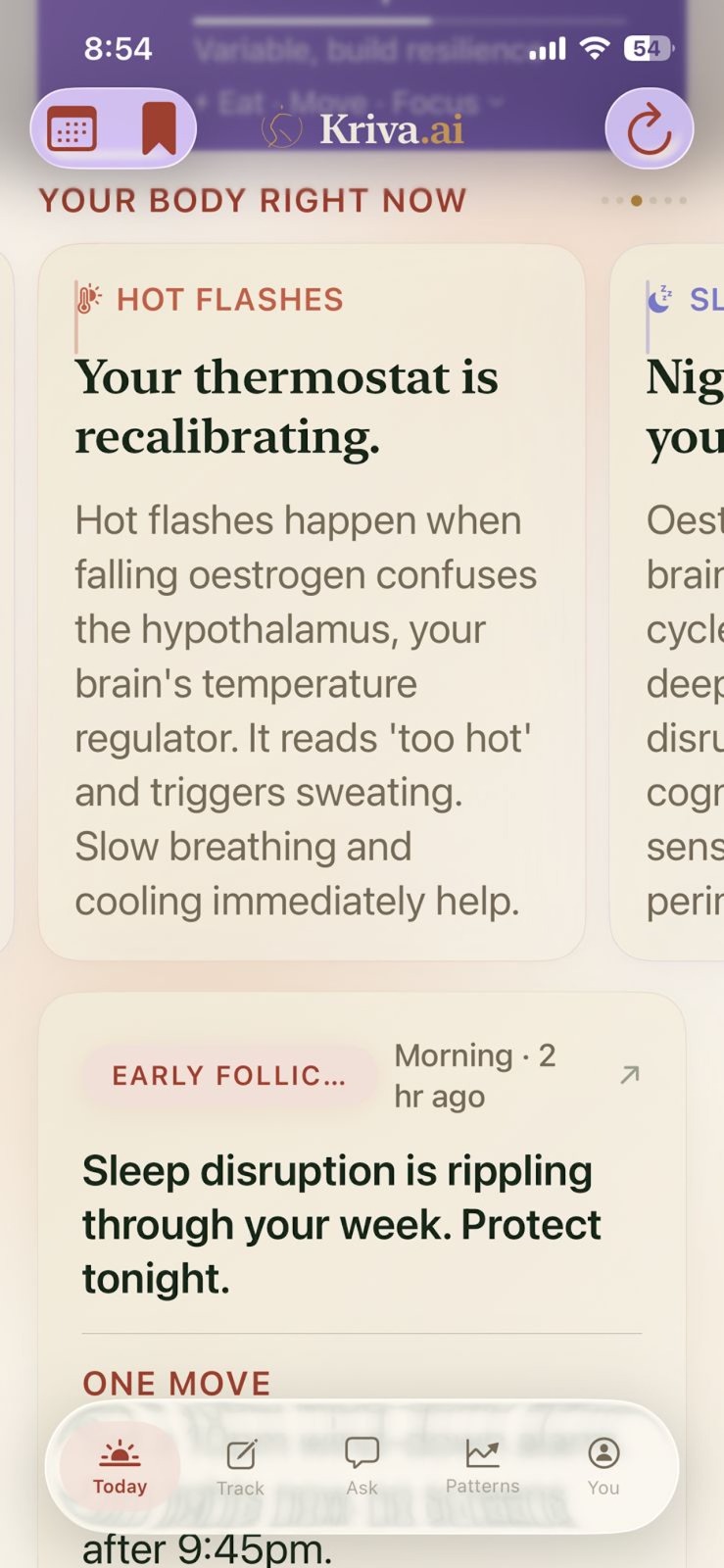 Your body right now — hot flashes and sleep disruption cards